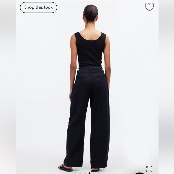 NWT Madewell The Harlow Wide Leg Pants in Black - Picture 4 of 4